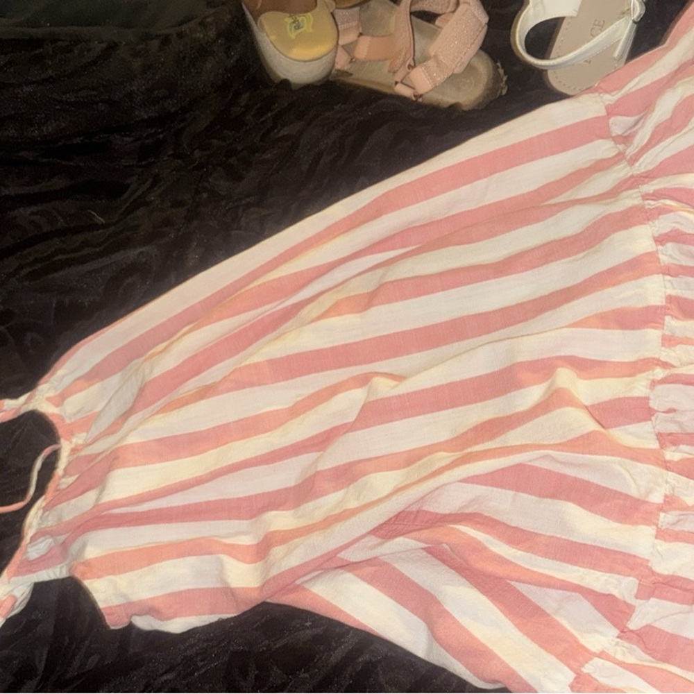 Crazy 8 Pink and White Striped Casual Dress